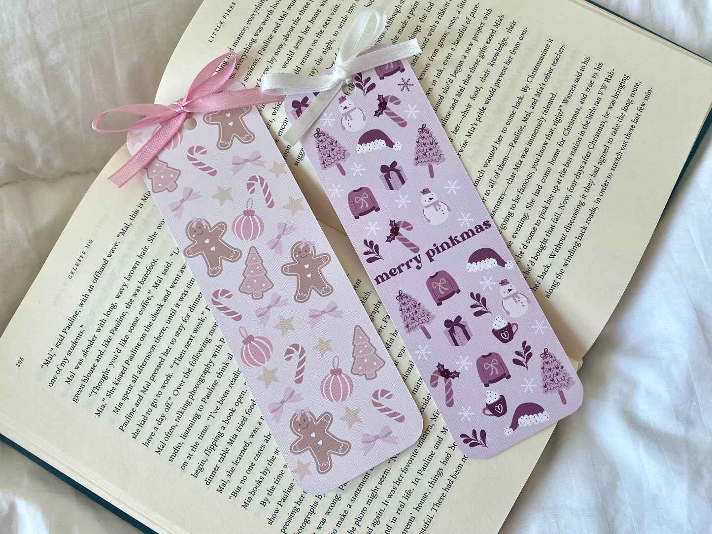 Merry Pinkmas Holiday Bookmarks